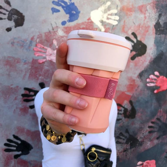 opvouwbare koffiebeker roze