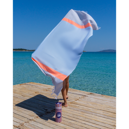 Handdoek blauw in wind