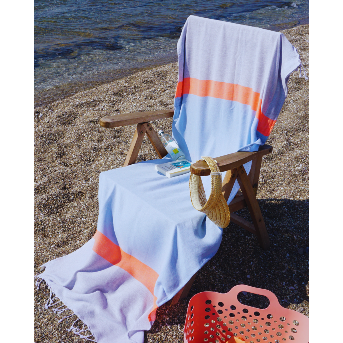 Handdoek blauw stoel