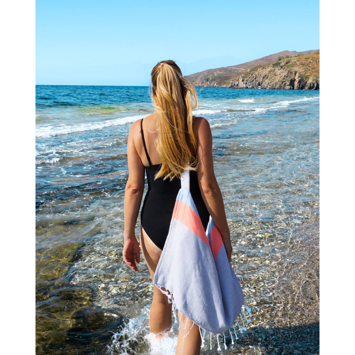 Strandtas blauw sfeerbeeld strand