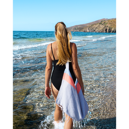 Strandtas blauw sfeerbeeld strand