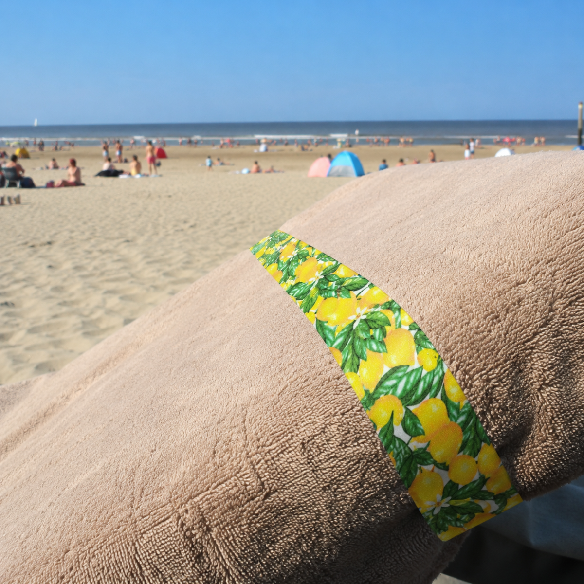 handdoek elastiek citroen print