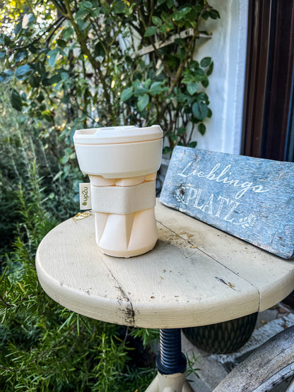 Koffiebeker vanille buiten