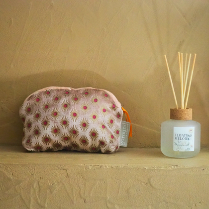 toilettasje met print roze