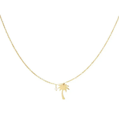 Palmboom ketting in goud, productfoto