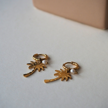 Palmboom Oorringen | Goud