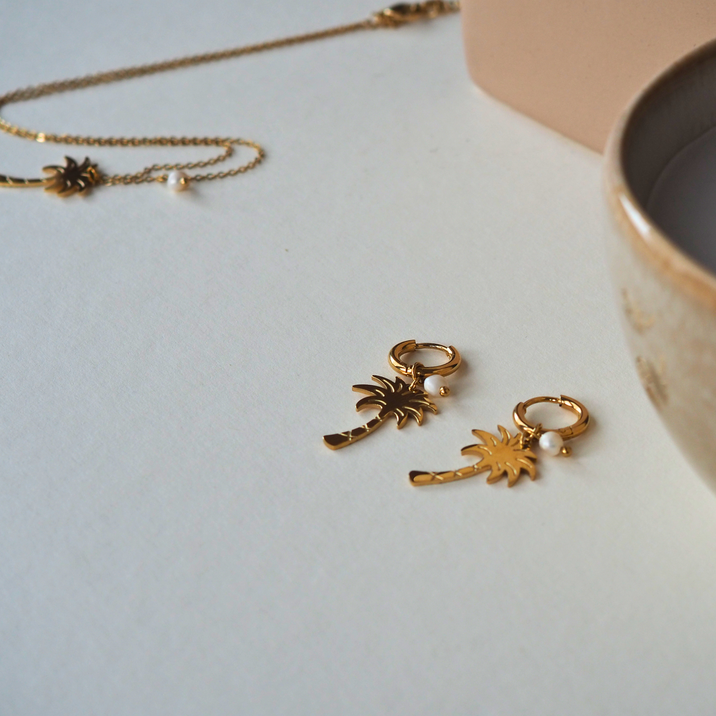 Palmboom Oorringen | Goud