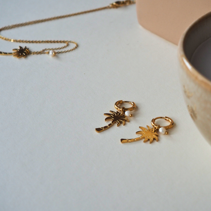 Palmboom Oorringen | Goud