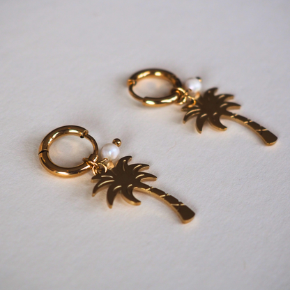 Palmboom Oorringen | Goud