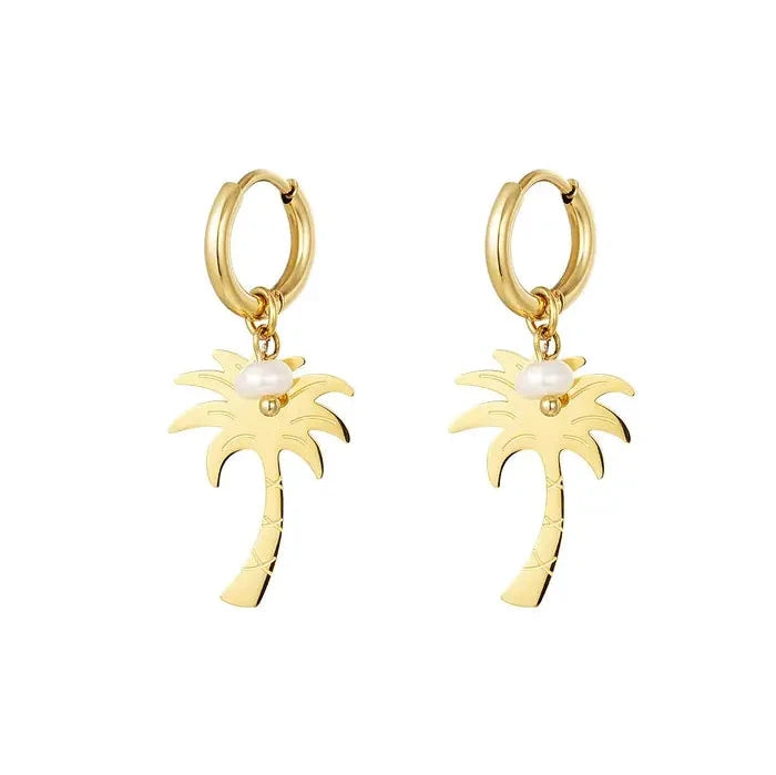 Palmboom Oorringen | Goud