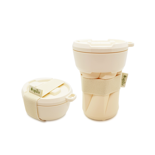 opvouwbare reisbeker vanille