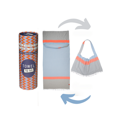 Twee-in-een handdoek blauw