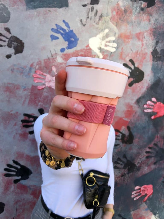 opvouwbare koffiebeker roze 