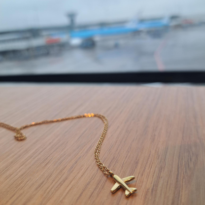 Vliegtuig ketting | Goud