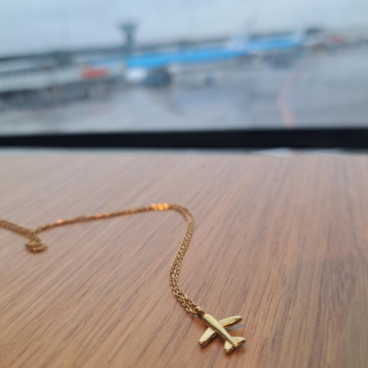 Vliegtuig ketting | Goud